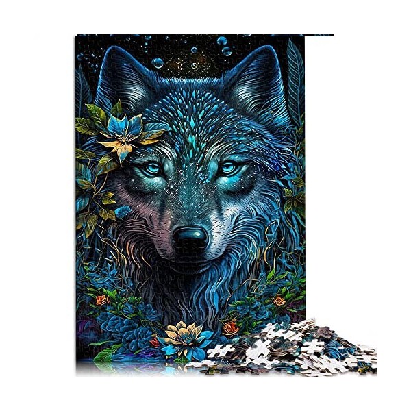 Puzzle 1000 pièces pour Adultes Loup dans Mandala Jungle Puzzles pour Adultes Puzzles en Carton Difficile et Défi Taille 26x