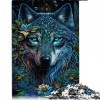 Puzzle 1000 pièces pour Adultes Loup dans Mandala Jungle Puzzles pour Adultes Puzzles en Carton Difficile et Défi Taille 26x