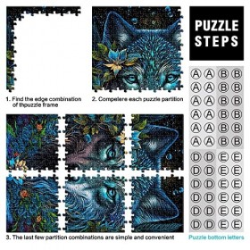Puzzle 1000 pièces pour Adultes Loup dans Mandala Jungle Puzzles pour Adultes Puzzles en Carton Difficile et Défi Taille 26x