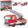 Creator 3 en 1, Jouet de Construction, City Le Camion de Pompiers, Fire Hélicoptère ou Bateau de Sauvetage, Jeu de Véhicules 