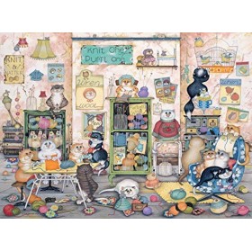 Ravensburger Crazy Cats No.7 - Knit One, Purrl One 500 Piece Jigsaw Puzzle for Adults & for Kids Age 10 and Up