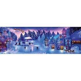 Clementoni Collection Panorama Christmas Dream 1000 pièces, Noel, panoramique-fabriqué en Italie, Puzzle Adulte, 39582, Multi