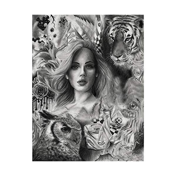 Yingxin34 Puzzle 1000 Pièces Adultes - Chat Noir Puzzles en en Bois - Relax Puzzles Jeux- Puzzle Carte pour Enfants et Adulte