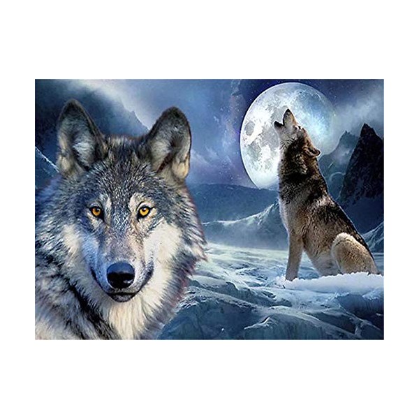 Yingxin34 Puzzles pour Adultes Puzzle de 1000 pièces pour Adultes Puzzle de 1000 pièces de 1000 pièces - Puzzle de Loup Blanc