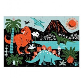 Dinosaurs Glow-in-the-Dark Puzzle: 100 Pieces