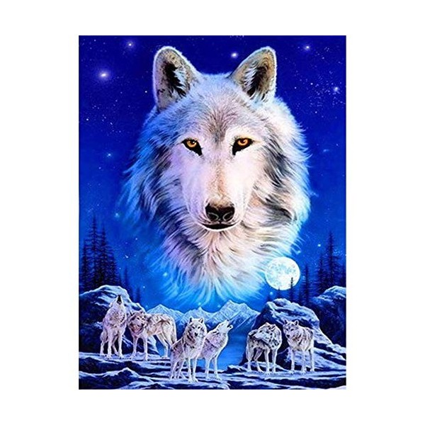 Yingxin34 Puzzle 1000 pièces - Loups au Clair de Lune - Puzzle pour Adultes et Enfants de 12 Ans et Plus. Puzzle divertissant