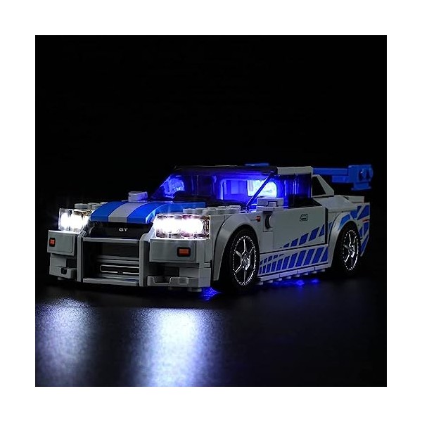 YEABRICKS LED Lumière pour Lego-76917 Speed Fast 2 Furious Nissan Skyline GT-R Modèle de Blocs de Construction Ensemble Lego