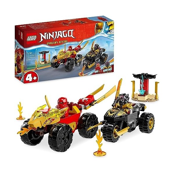 Lego Set Lego 71789 Ninjago Chasse à la poursuite avec kais bolides et moto Ras + puzzle amusant pour dompteur de dragons l