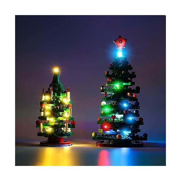 Kyglaring Kit déclairage LED sans modèle - Compatible avec Lego-40573 Christmas Trees Building Blocks Model Set - LEDs Uni