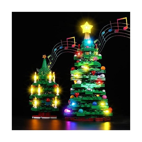 Kyglaring Kit déclairage LED sans modèle - Compatible avec Lego-40573 Christmas Trees Building Blocks Model Set - LEDs Uni
