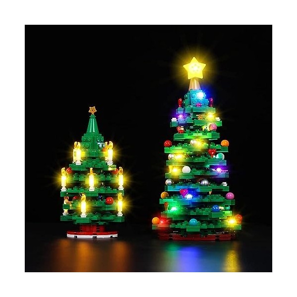 Kyglaring Kit déclairage LED sans modèle - Compatible avec Lego-40573 Christmas Trees Building Blocks Model Set - LEDs Uni