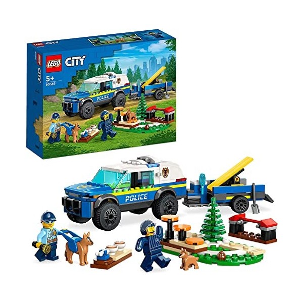 Lego City Set : entraînement mobile pour chien de police, jouet de voiture de police 60369 + Lego City – Puzzle amusant pou