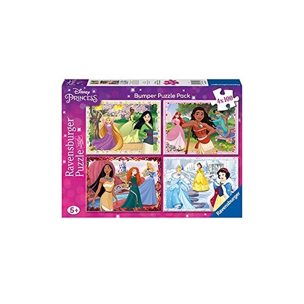 Ravensburger-05229 Ravensburger, Disney Princess, 4 100 pièces, Bumper Pack, Enfants, Âge recommandé 5+, Puzzle de qualité, 0