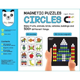 Play Panda Magnetic Puzzles Circles with 250 magnets, magnetic board, puzzle book with 100 puzzles, display stand