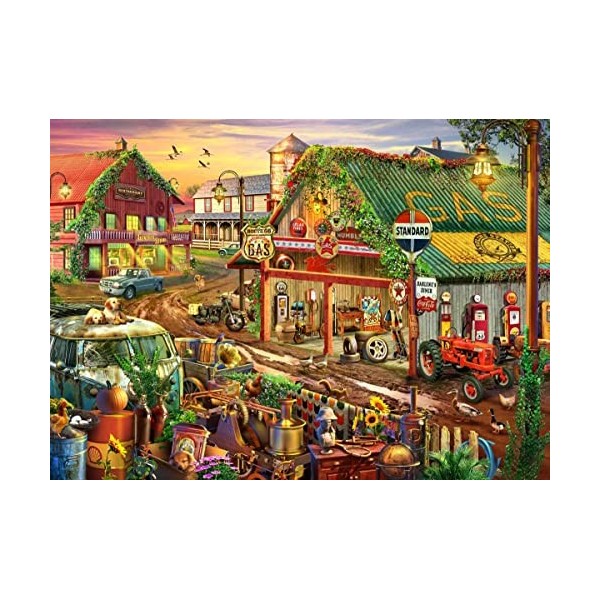 Brain Tree - Gas Station 1000 Piece Puzzle for Adults: With Droplet Technology for Anti Glare & Soft Touch