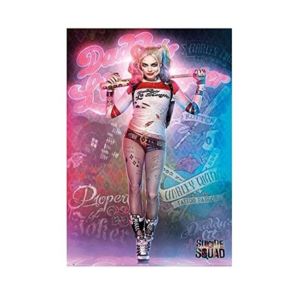 ALKOY Jigs 1000 Pièces Suici Squad Harley Quinn Puzzles Jouets Éducatifs pour Adulte Cadeau danniversaire 38 * 26Cm