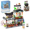 OundarM Kit de Mini-Blocs Street View Japonais - Izakaya Shop, Jouet Pliable, Cadeau pour Adultes, garçons, Filles de 6 Ans e