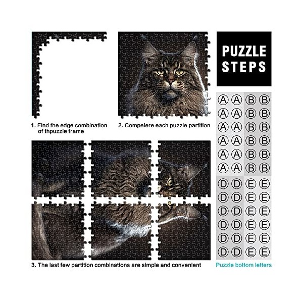 1000 Pièces Puzzle Maine Coon Puzzles pour Adultes Puzzles en Carton Jeu Éducatif Défi Jouet Taille 26x38cm 