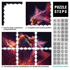 Puzzle pour Adultes 1000 pièces Kittye Brillant pour Enfants Puzzles en Carton Jeu éducatif défi Jouet Taille 26x38cm 
