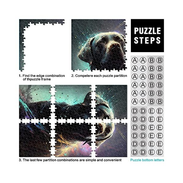 1000 Pièces Puzzles pour Adultes Labrador Retriever Chien Puzzles pour Adultes Enfants Puzzles en Carton Décoration de la Mai