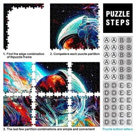 Puzzles 1000 Pièces pour Adultes et Enfants par Astronaute Coloré Puzzles pour Adultes Puzzles en Carton Jeu Éducatif Défi Jo