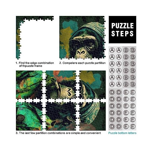 Puzzles pour Adultes Marijuana Singe Puzzle 1000 pièces pour Adultes et Enfants Puzzles en Carton Excellent Cadeau pour Adult