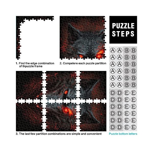 Puzzle 1000 pièces Jeux éducatifs Loup Puzzles pour Puzzles en Carton Jouets de Divertissement Familial Taille 26x38cm 