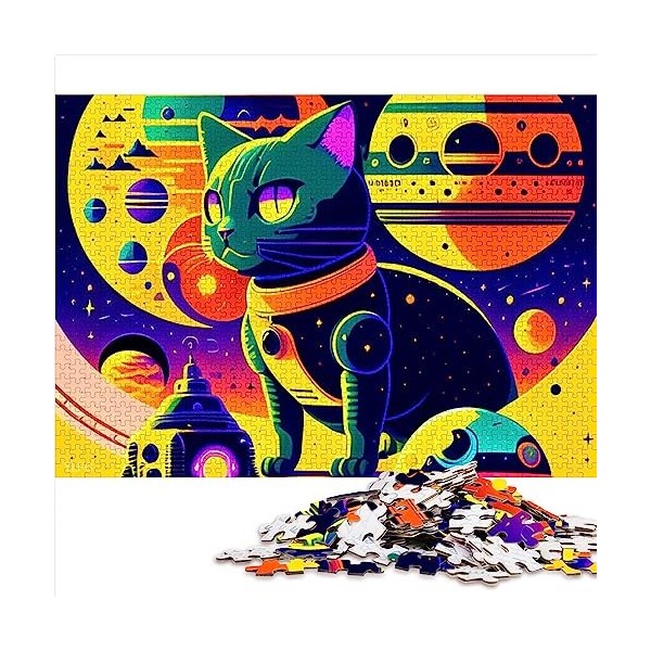 Puzzles pour Adultes Système Solaire néon Puzzle 1000 pièces Ados Puzzles en Carton Cadeaux danniversaire de Noël Taille: 26