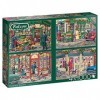 Jumbo Spiele- Corner Shops-4x 1000 Teile Jeu de Puzzle, 11329, Multicolore