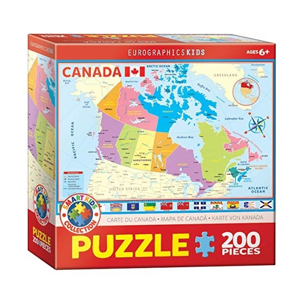 Eurographics 6200-0797 Puzzle Carte du Canada 200 pièces