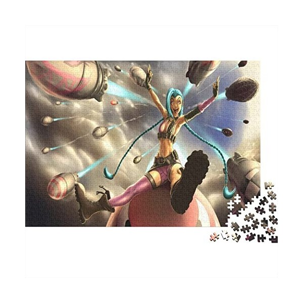 League of Legends Puzzles De 300 Pièces pour Adultes Puzzle pour Enfants,en Bois, Jinx The Impossible Puzzle,Puzzle Jeux Éduc