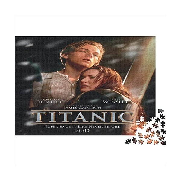 Titanic Puzzle pour Enfants Puzzles De Jack and Rose Motion Picture Pattern 300 Pièces pour Adultes,en Bois,Puzzle Jeux Éduca