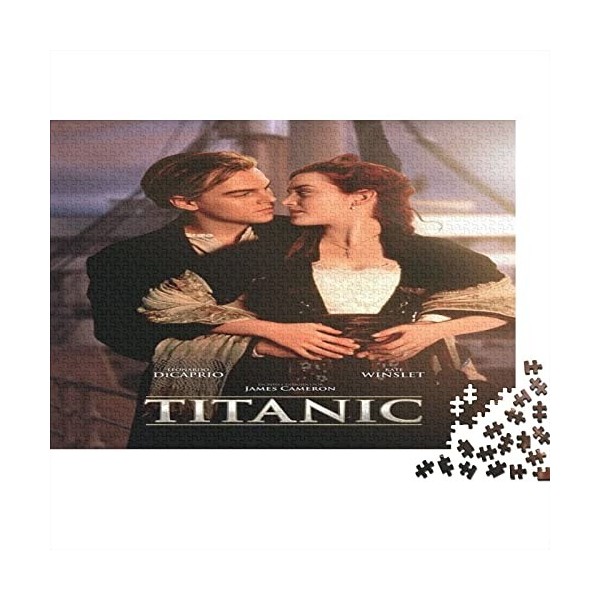 Titanic Puzzle pour Enfants Puzzles De Jack and Rose Motion Picture Pattern 300 Pièces pour Adultes,en Bois,Puzzle Jeux Éduca