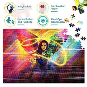 TTbaoz Puzzles pour Adultes 1000 pièces Wonder Woman Teens Puzzles Adultes Enfants Ados Famille Puzzle Jeu 38X26cm
