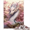 Puzzles pour Adultes Puzzle Dragon Japonais Cerise 300 pièces pour Adultes Puzzle en Bois pour Adultes et Enfants à partir de