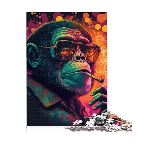 Puzzle de 300 Grandes pièces pour Adultes - Homme avec Un Chapeau - Puzzle en Bois - Cadeau pour Adolescents - Cadeau pour To