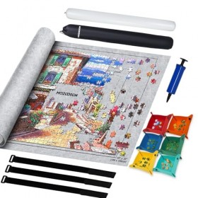MOZOOSON Tapis de Puzzle 3000 Pièces, Tapis de Rangement pour 1000 2000 3000 Puzzles, Portable Puzzle Roll Up Mat Feutre avec