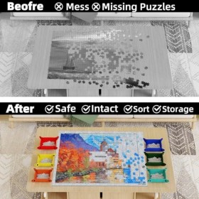 MOZOOSON Tapis de Puzzle 3000 Pièces, Tapis de Rangement pour 1000 2000 3000 Puzzles, Portable Puzzle Roll Up Mat Feutre avec