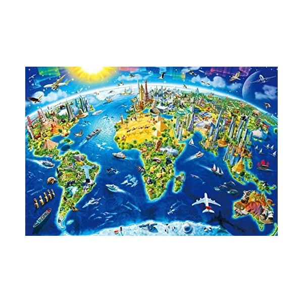 Puzzles pour Adultes 1000 pièces Repères du Monde 70 x 50 cm Puzzles pour Adultes Jeu éducatif Challenge Toy 1000 pièces Cart