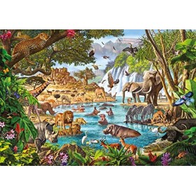 Clementoni Does Not Apply Collection African Waterhole 3000 pièces, Puzzle Paysage, Divertissement Adulte-fabriqué en Italie,