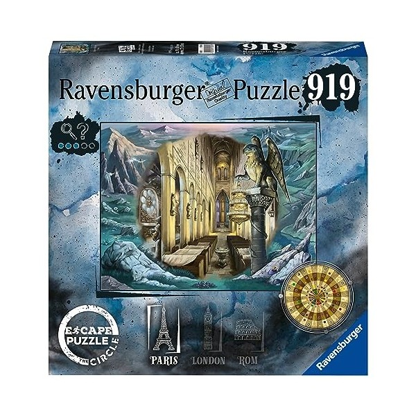 Ravensburger - Escape The Circle - Puzzle avec énigmes pour Adulte et Enfant à partir de 14 Ans - 919 pièces - Paris - Décryp