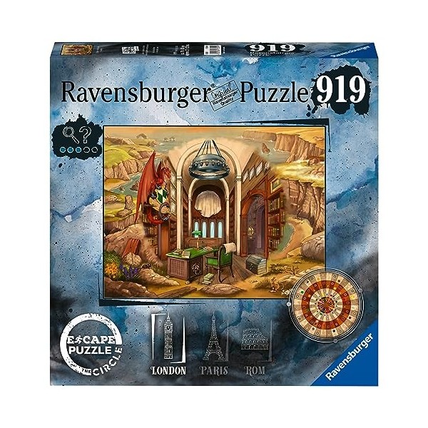 Ravensburger - Escape The Circle - Puzzle avec énigmes pour Adulte et Enfant à partir de 14 Ans - 919 pièces - Londres - Décr