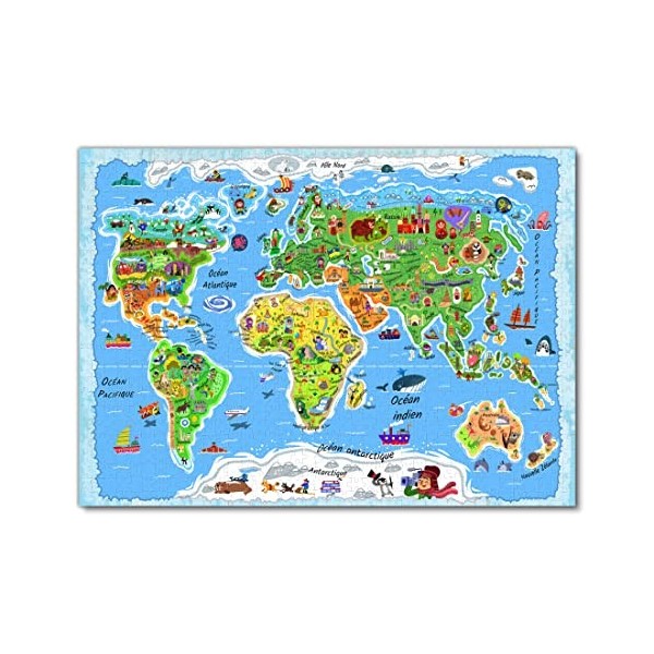 Lais Puzzle Carte du Monde en français 1000 pièces