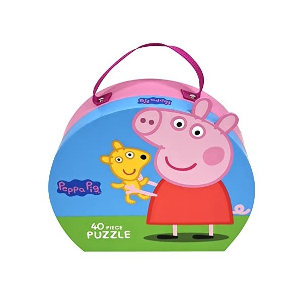 Barbo Toys - Peppa Pig - Puzzle avec boîte de Valise à partir de 3 Ans - Puzzle Peppa Pig avec Son Ours - Casse-tête Jouet 40