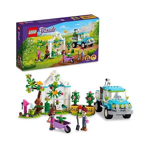 LEGO 41707 Friends Le Camion Planteur d’Arbres, Jouet de Construction Voiture, avec Figurines danimaux, Jardinage pour Fille