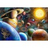 Puzzles 1000 pièces pour adultes, familles voyageur spatial, système solaire pièces semboîtent parfaitement