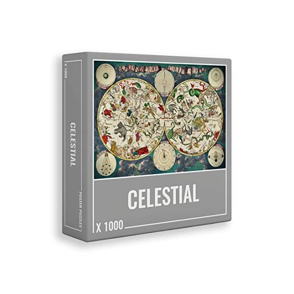 Cloudberries Celestial de Puzzle Haut de Gamme de 1000 pièces pour Adultes avec Carte étoilée Vintage et Conception astronomi