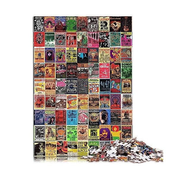 Puzzle de 500 pièces pour Adultes, Collage Vintage, Puzzles en Bois pour Adultes et Enfants à partir de 12 Ans, 14,96 x 20,47