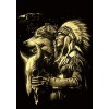 Puzzle en Bois 1000 Pieces Adultes Enfants Classique Jeu Cadeau Unique - Vieil Homme Indien et Loup