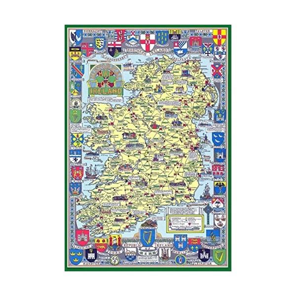 JG Puzzle carte historique de lIrlande 1000 pièces 690 mm x 480 mm